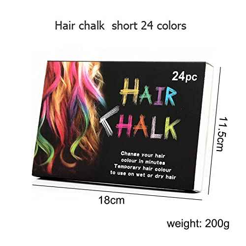 24 Colors Hair Chalk for Birthday, Cosplay, and Masquerade - Washable, Easy Application, Christmas Gifts for Girls and Teens