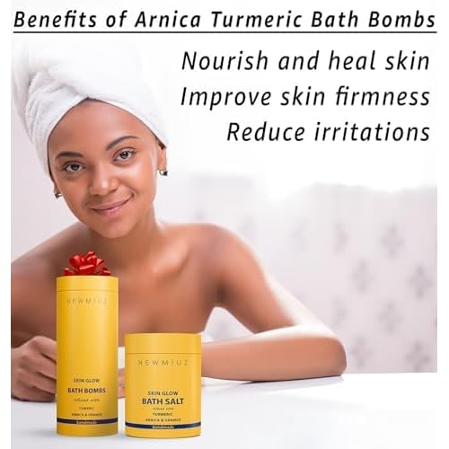 Natural Bath Bombs Luxurious Bath Foam Gift for Dry Skin Hydration Moisturizing Turmeric Arnica Orange Essential Oil Infused for A Blissful Experience