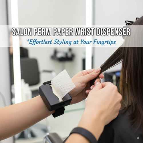 180Pcs Salon Perm Paper Wrist Dispenser Box - Ultra Thin Hair Dye & Perm End Papers, Heat Resistant Wristband for Barber Shop & Home Use