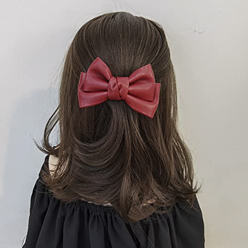 Handmade PU-leather Hair Accessories - Alligator Clips, Knot Bows, Barrettes & Pins for Women
