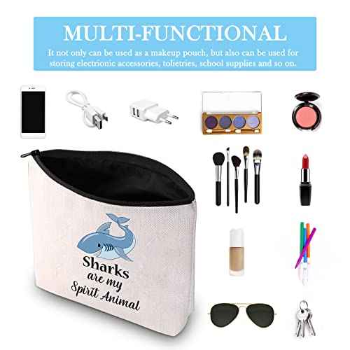 GJTIM Shark Gift Ocean Animal Gift Travel Organizer Makeup Bag Sharks Are My Spirit Animal Gift for Shark Lovers (Spirit Sharks Bag)