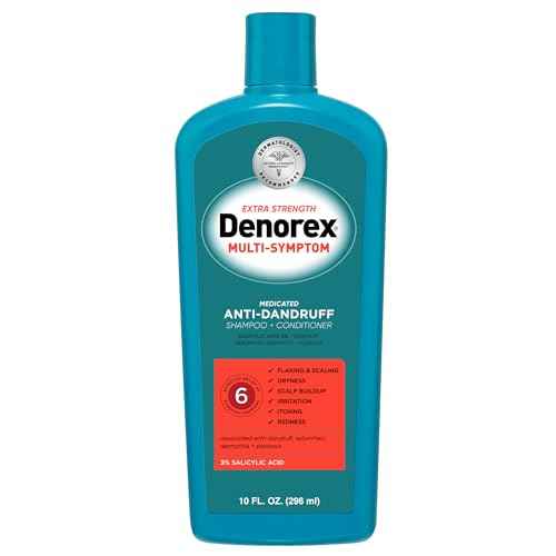 Denorex Extra Strength Anti Dandruff Shampoo & Conditioner Treatment, 3% Salicylic Acid Helps Relieve Moderate Symptoms of Dandruff, Seborrheic Dermatitis & Psoriasis, 10oz