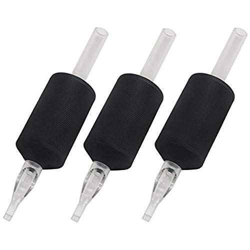 Flat Tip 1" Tattoo Disposable Clear Tube Grips 20pcs (15 Flat)