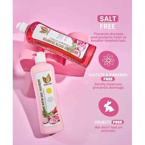NATURAL SANT - Onion Biotin and Rosemary Shampoo & Treatment Set for Stronger, Thicker and Longer Hair - Soft and Shine, Hair Loss and Thinning, Growth Shampoo, Paraben Free, Silicone Free
