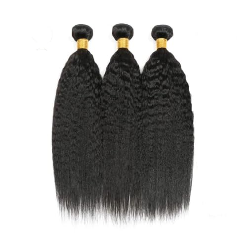 Brazilian Human Hair Bundles 18 20 22 Inch Kinky Yaki Wave Bundles Human Hair 11A Unprocessed Virgin Quick Weave Hair for Black Women