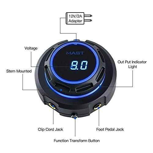 Mast Halo Tattoo Power Supply Box LCD Digital Display for Tattoo Machines