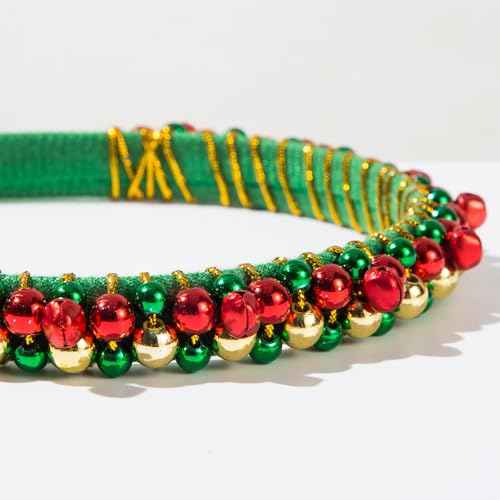 Ever Fairy Christmas Jingle Bell Headbands for Women Girls Lovely Silver Green Red Tone Hair Band Christmas Holiday Jewelry