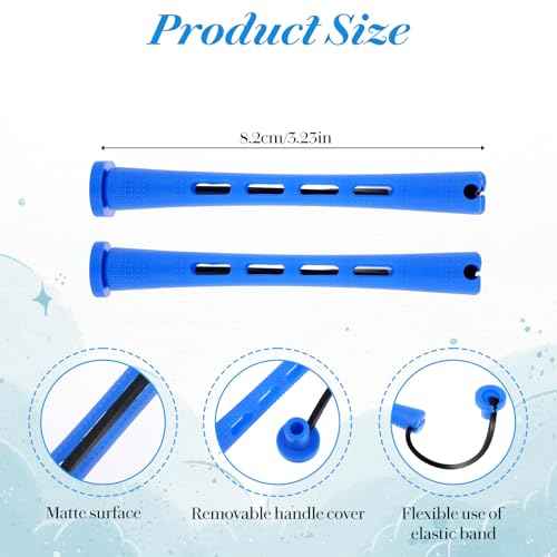 30 Pcs Perm Rods For Short Hair Plastic Cold Wave Rods Hair Curling Rollers Curling Roller Perm Rod Small Hair-Rollers for DIY Styling (Blue, 0.47 Inches)