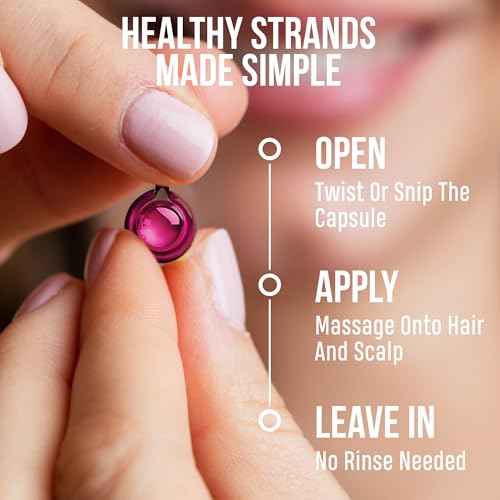 SAVION Rosemary Oil Hair Treatment Capsules - No Rinse Styling Hair Serum Capsules with Castor, Argan, Jojoba, Coconut, Tea Tree, Batana Oil - Hair Strengthening Serum for All Hair Types - 40 Capsules