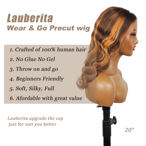 22 Inch 5x5 HD Lace Closure Wigs Human Hair Wear and Go Glueless Wigs Pre Plucked Pre Cut 180% Highlight Ombre Lace Front Wig 4/27 HD Honey Blonde Wig Human Hair