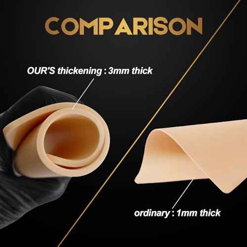 Premium Fake Skin Tattoo 3MM - Jconly 6Pcs Thick Tattoo Fake Skin Double Sides Tattoo Skin Practice, 8¡¿6 in Soft Silicone Tattoo Fake Skin for Beginners and Tattoo Artists, Quality Tattoo Skin