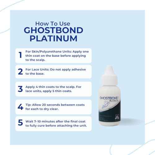 GHOSTBOND Platinum Water Resistant Wig Glue for Extreme Heat - 1.3oz - Hair Replacement Adhesive for Poly and Lace Wigs. Invisible Bonding Hair Adhesive - Strong Hold Lace Front Glue