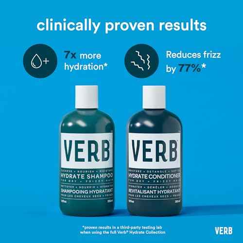 VERB Hydrate Shampoo + Conditioner Duo - Cleanses + Nourishes Dry + Frizzy Hair to Smooth + Reduce Frizz - Amber + Warm Jasmine Scent