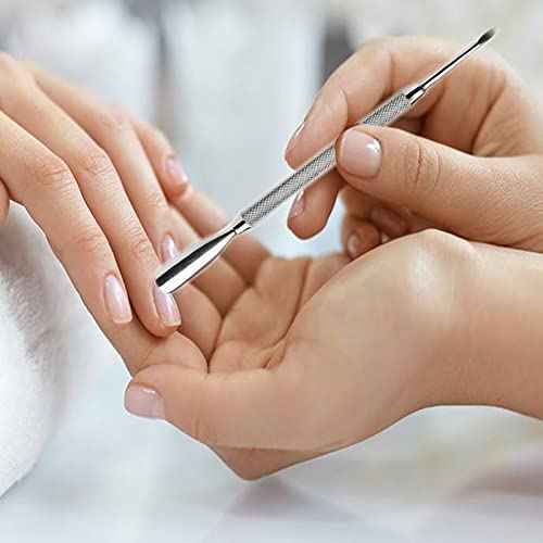 Cuticle Pusher Tools - Professional Nail Cuticle Pusher Cuticle Remover Cuticle Trimmer Spoon Shaped Nail Cleaner Dual Sided Metal Stainless Steel Manicure Pedicure for Women 4 Pack Set Krisp Beauty