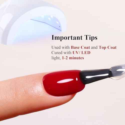 Ruby Red Gel Nail Polish, 0.5 Fl Oz, LED UV Gel, Christmas Red, Soak Off, Art Starter, Manicure Salon DIY Nail Polish