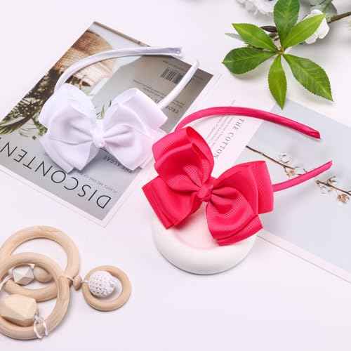 Double-Layered Cute Bow Headbands for Girls & Toddlers ? Multicolor, Stylish & Comfortable£¨White£©