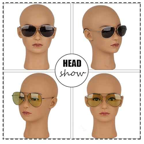 Hairway Female Professional Cosmetology Training Mannequin - Bald Mannequin Head for Wigs Making and Display - With Free T-Pins (Light Brown 21.5 Inch)
