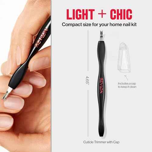 Revlon Cuticle Trimmer With Cap, High Precision V-Tip and Comfortable Grip for Gentle and Easy Trimming, 1 Count