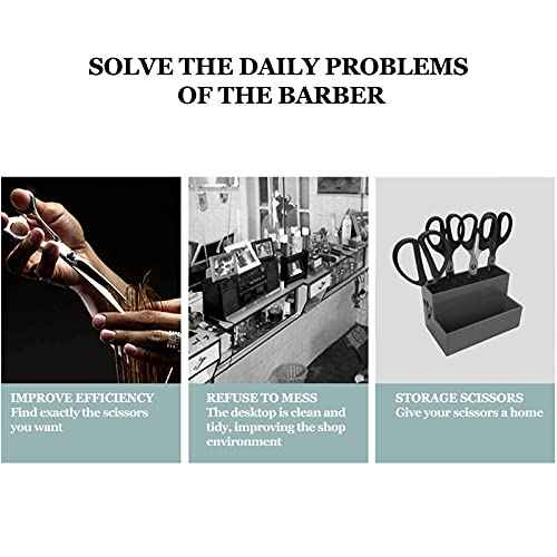Niiyen Professional Salon Shear Holder Rack, Salon Hairdressing Combs Clips Box Scissors Storage Box Organizer Case Barber Accessories, for Hair Stylist Office Home(Blue)