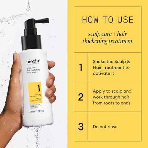 Nioxin System 1 Scalp Care + Hair Thickening Leave-In Treatment | For Natural Hair with Light Thinning | Strengthen Against Damage & Breakage with Niacinamide & Biotin