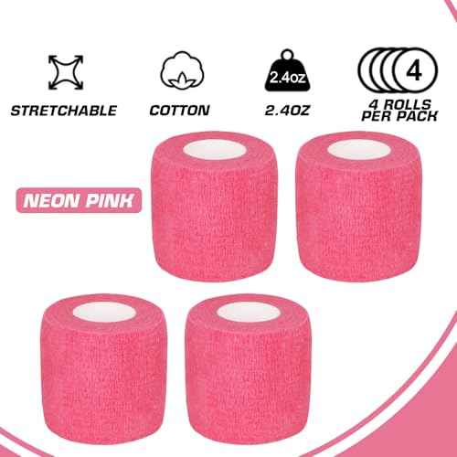 Tattoo Machine Pen Covers with Grip Tape Wrap - Narkysus 400Pcs Pink Machine Sleeves 2.5"x7.1" Large Tattoo Pen Bags and 4Pcs Pink Tattoo Gun Wrap Tattoo Supplies for Women and Studio Use
