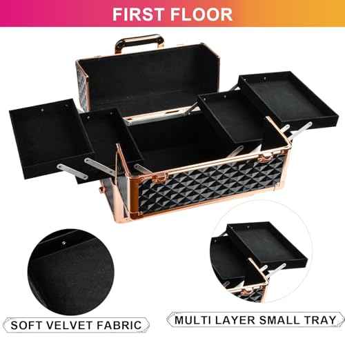 VETALLO Rolling Makeup Train Case, 5-in-1 Travel Makeup Case Organizer I Large Makeup Case with Key Swivel Wheels I Makeup Train Case for Manicurists Hairstylists Esthetician I White