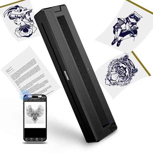 Wireless Tattoo Stencil Printer, Portable Bluetooth Thermal Tattoo Transfer Printer, Support Print Realistic Portraits, Compatible with Android, iOS, Windows, Mac (Grey)