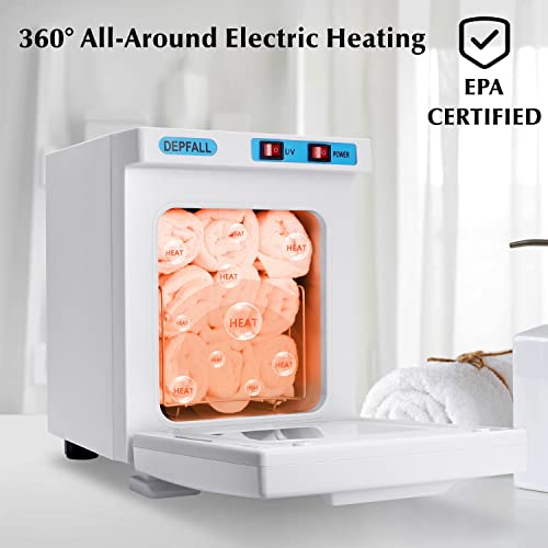 Mini Hot Towel Warmer, 5L Small Hot Towels Cabinet, 2-in-1 Spa Towel Warmers for Facials, Bathroom, Barber, Salon, Esthetician, Beauty, Upgrade Fast Heating Aluminum Interior, White