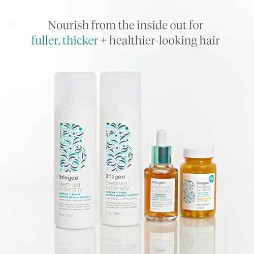 Briogeo Destined For Density Caffeine + Biotin Peptide Density Shampoo and Conditioner Set, Increases Hair Thickness and Volume for Fine or Thinning Hair, Vegan, Cruelty-Free, 2 x 8 fl oz