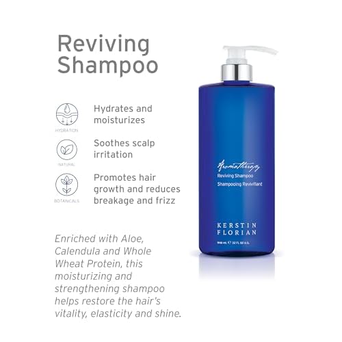 Kerstin Florian Reviving Shampoo | Moisturize & Boost Shine | Aloe and Wheat Protein Detangle & Hydrate Dull Hair | All Hair Types (32 fl oz)