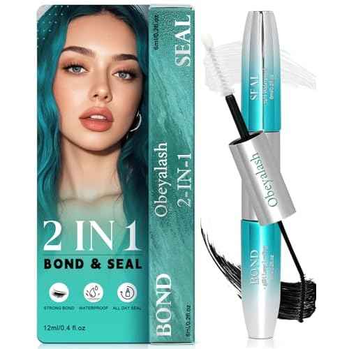 Lash Cluster Glue Waterproof, Bond and Seal Lash Glue 2-in-1,Strong Hold 72H Long Lasting,Eyelash Adhesive for Clusters Individual Eyelashes by Obeyalash (6ml Bond +6ml Seal)
