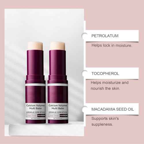 Vitaliq Cemenrete Calcium Multi Balm,Calcium Volume Multi Balm,Korean Collagen Moisturing Stick,Repair moisturizing Cream,Anti-aging,Hydrating,Firming Skin, Almond & Vitamin E for Neck, Face (1PC)