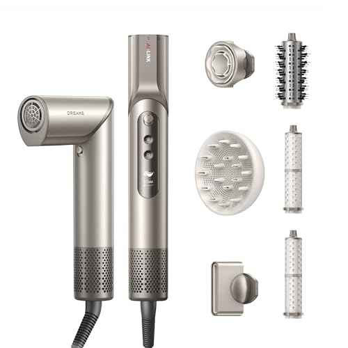 Dreame Dazzle Hair Styler and Dryer- Intelligent Nozzle Recognition, 110,000RPM High-Speed Motor for Fast Drying, 300M Negative Ions, 5 Snap-on Attachments, Smart Screen, 3 Customizable Modes