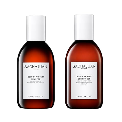 SACHAJUAN Colour Protect Shampoo and Conditioner Set | Ocean Silk & Microemulsion Technology to Prevent Color Fade and Preserve Brilliance | UV Defense | Vegan & Paraben-Free | Set of 2 (8.45 oz)