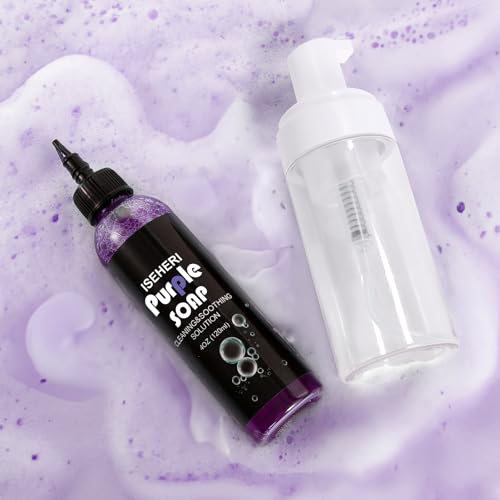 Ultra Concentrated Purple Tattoo Soap 4OZ with Foaming Bottle 120ml, Tattoo Supplies for Tattoos Piercings, Clean Skin Equipment