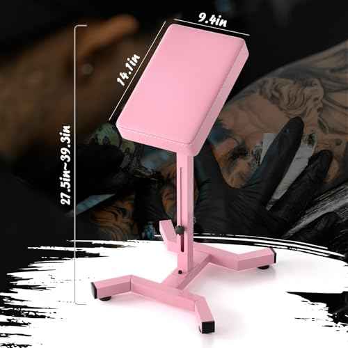 Tattoo Armrest Stand Stability Strongly Height Adjustable Portable,Professional Tattoo Armrest Tattoo Equipment for Studio,Tattoo Arm Rest for Artist (Pink)