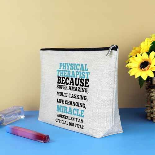 Physical Therapist Gift for Women Cosmetic Bag Physical Therapist Appreciation Gifts PT PTA Gift Physical Therapy Makeup Bag Thank You Gift for Physical Therapists Assistant Christmas Birthday Gift