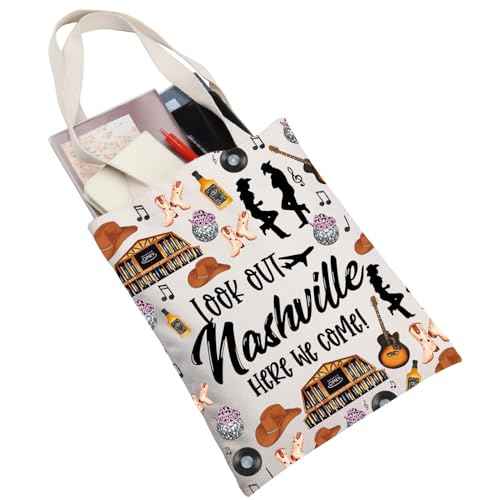 JNIAP Nashville Makeup Bag Nashville Trip Gifts Nashville Themed Gifts Nashville Zipper Bag Nashville Bags For Women (look out Nashville TG)