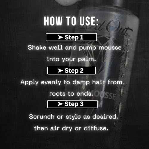 Iced Out Silk Mousse Foam | Volumizing & Curl Enhancing Hair Mousse for Men & Women ? Frizz Control, Adds Shine, Long-Lasting Shape & Hold | 7.10 fl oz