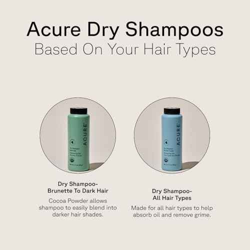 Acure Dry Shampoo - Mini Powder Dry Shampoo for Women with Brunette & Dark Hair, Care to Refresh Treated Color Tinted Hair with Rosemary & Cocoa, Non Aerosol, Clean, 100% Vegan - 1.7 oz Travel Size