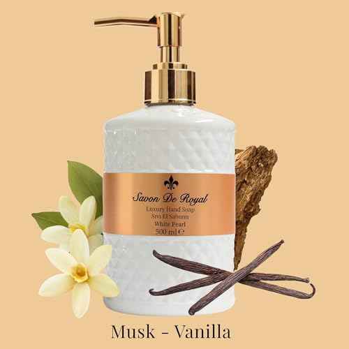 Luxury Pack of 3 Liquid Hand Soap, Jasmine/Musk Vanilla/Vanilla Orange Bathroom Soap Hand Wash Refillable Bottle Gift 50.7 Fl Oz