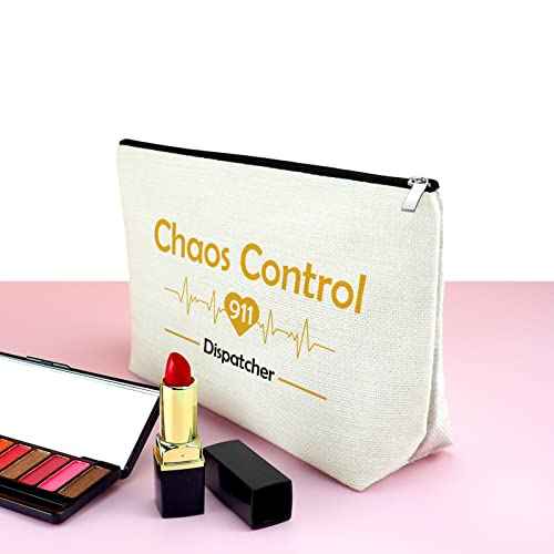 911 Dispatch Makeup Bag Dispatcher Gift Chaos Control 911 Dispatch Cosmetic Bag Thank You Gift for 911 Dispatcher 911 Operator Emergency Dispatcher Gift Birthday Gift for Dispatcher Travel Pouch