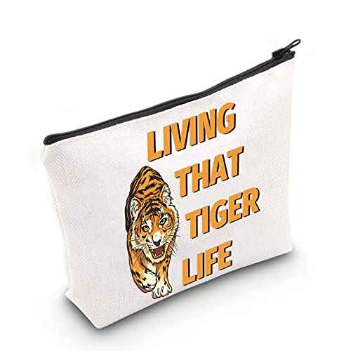 CMNIM Tiger Makeup Bag Tiger Themed Pouch Bag Living That Tiger Life Gift for Tiger Lovers Fans (Tiger Makeup Bag)