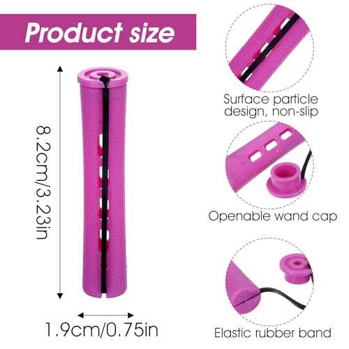 30PCS Perm Rollers,Purple Perm Rods for Black Women Bangs, Small Perm Rods DIY Hair Tools, Used to Create Different Types of Hairstyles at Home and Salon, Such as Curly and Wavy Hair