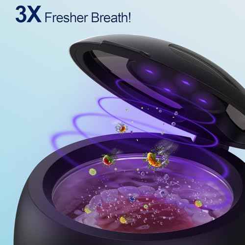 Upgraded Ultrasonic Retainer Cleaner, 45kHz Retainer Cleaner Machine for Denture Cleaner, Retainer Cleaner, Mouth Guard Cleaner, Night Guard Cleaner, Denture Cleaner with 200ML Dental Cleaning Pod