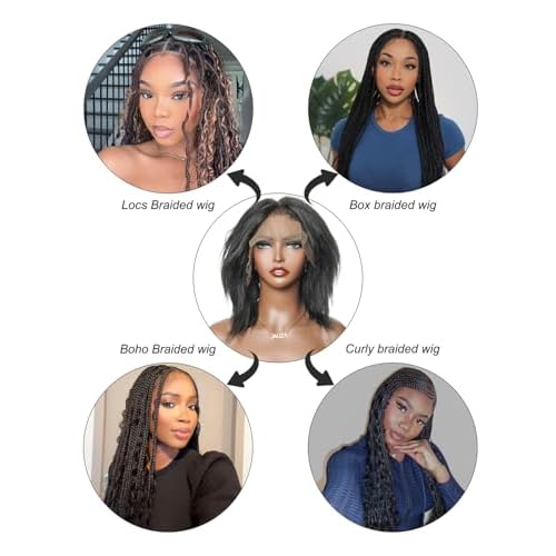 Full Lace Wig Cap Real Swiss HD Lace Braided Wig Base for Women and Men - Black