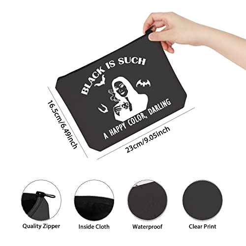TSOTMO Morticia Addams Dark Forces Zipper Pouch Makeup Bag Horror Goth Queens Gift (DARLING)