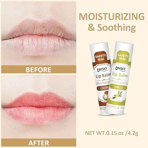 DMSKY 240 Pack Lip Balm, Natural Lip Balm Bulk with Vitamin E and Coconut Oil, Christmas Stocking Stuffers, Christmas Gifts for Women Girls-12 Flavors
