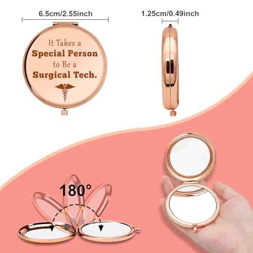 Surgery Nurse Gifts Compact Mirror Appreciation Gift for Surgical Doctor Surgical Technologist Gift Surgical Tech Gifts Medical Student Thank You Gift Christmas Folding Makeup Mirror Surgeon Gifts