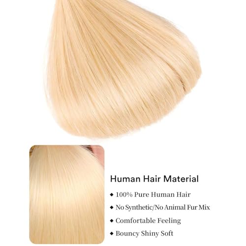 613 Bundles Human Hair Extensions 100g/Bundle 613 Color Real Human Hair Extensions For Women Light Blonde Color Human Hair Bundles 2-3set Can Be Full Head (Straight Hair, 28 Inch)